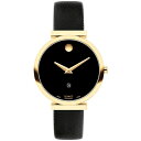 モバド モバド レディース 腕時計 アクセサリー Women's Museum Classic Swiss Automatic Black Genuine Leather Strap Watch 32mm Black