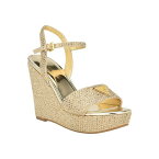 ゲス レディース サンダル シューズ Women's Hippa Wrapped Platform Two Piece Ornamented Sandals Gold Satin