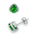 Wj xj[j fB[X sAXCO ANZT[ Created Green Quartz and Cubic Zirconia Stud Earrings Green