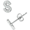 Wj xj[j fB[X sAXCO ANZT[ Cubic Zirconia Initial Stud Earrings, Created for Macy's Sterling Silver S