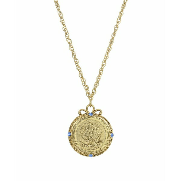 2028 fB[X lbNXE`[J[Ey_ggbv ANZT[ Women's Gold Tone Flower of the Month Narcissus Necklace Blue 1