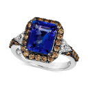 @ fB[X O ANZT[ Couture Blueberry Tanzanite (3 ct. t.w.), Chocolate Diamonds (5/8 ct. t.w.) & Nude Diamonds (1/10 ct. t.w.) Square Halo Ring in Platinum No Color