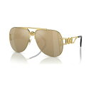 ヴェルサーチ ヴェルサーチ レディース サングラス＆アイウェア アクセサリー Unisex Sunglasses, VE2255 Gold-Tone