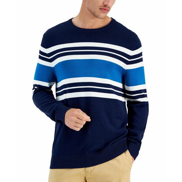 クラブルーム メンズ ニット セーター アウター Men 039 s Colin Striped Sweater, Created for Macy 039 s Navy Blue