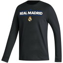 アディダス メンズ Tシャツ トップス Real Madrid adidas Dassler Long Sleeve TShirt Black