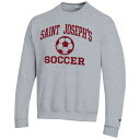 チャンピオン メンズ パーカー・スウェットシャツ アウター Saint Joseph's Hawks Champion Soccer Icon Powerblend Pullover Sweatshirt Heather Gray