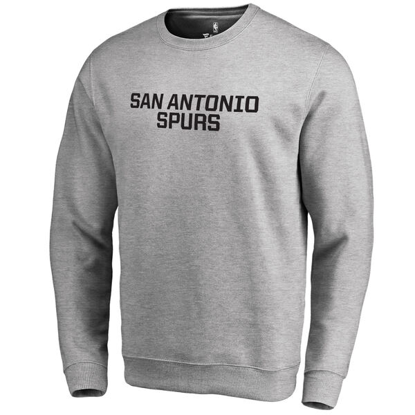 ファナティクス メンズ パーカー・スウェットシャツ アウター San Antonio Spurs Fanatics Branded Wordmark Pullover Sweatshirt Heathered Gray