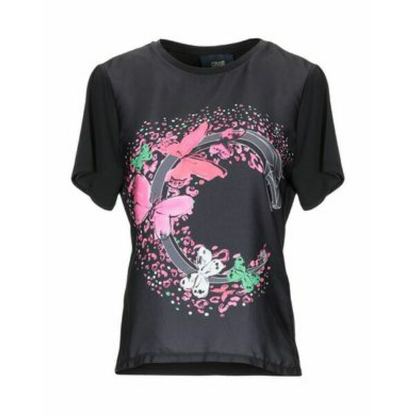 【送料無料】 ロベルトカヴァリ レディース Tシャツ トップス T-shirts Black