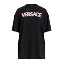 【送料無料】 ヴェルサーチ レディース Tシャツ トップス T-shirts Black