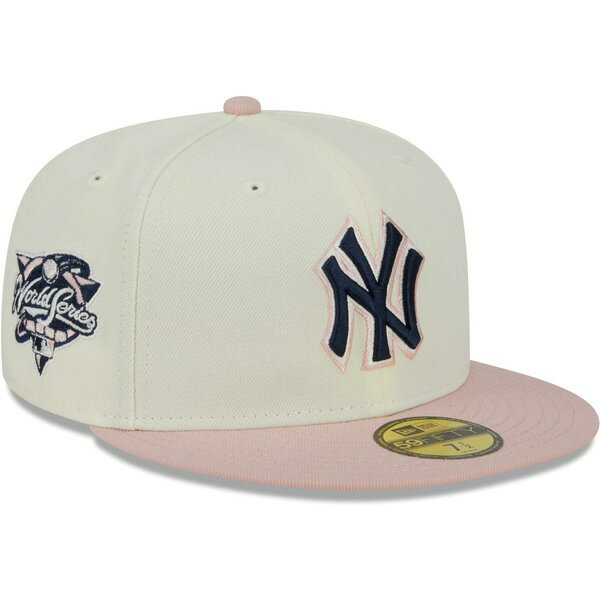 ニューエラ メンズ 帽子 アクセサリー New York Yankees New Era Chrome Rogue 59FIFTY Fitted Hat White/Pink