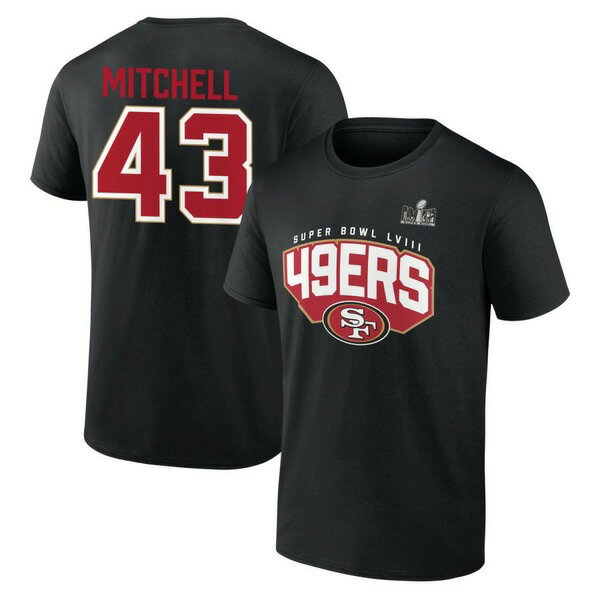 ファナティクス メンズ Tシャツ トップス San Francisco 49ers Fanatics Branded Super Bowl LVIII Personalized Name Number TShirt Black