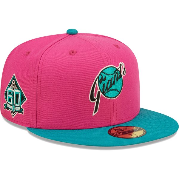 楽天astyニューエラ メンズ 帽子 アクセサリー San Francisco Giants New Era Cooperstown Collection 60th Anniversary Passion Forest 59FIFTY Fitted Hat Pink/Green