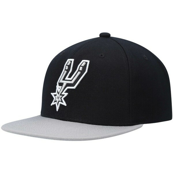 ミッチェル&ネス メンズ 帽子 アクセサリー San Antonio Spurs Mitchell & Ness Team TwoTone 2.0 Snapback Hat Black/Silver