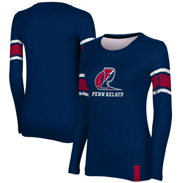 プロスフィア レディース Tシャツ トップス Pennsylvania Quakers ProSphere Women 039 s Penn Relays Long Sleeve T Shirt Navy