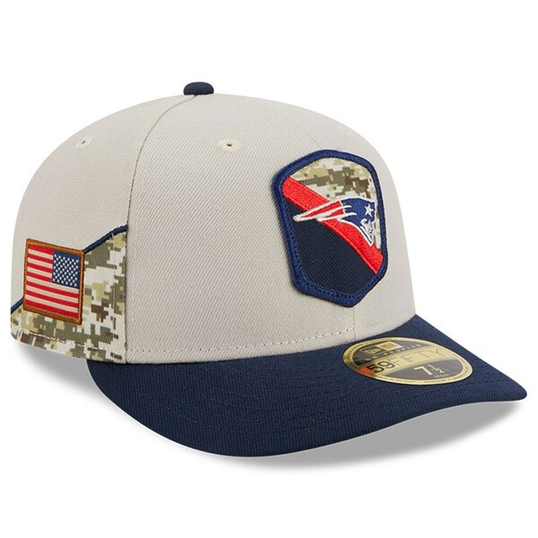 ニューエラ メンズ 帽子 アクセサリー New England Patriots New Era 2023 Salute To Service Low Profile 59FIFTY Fitted Hat Stone/N..