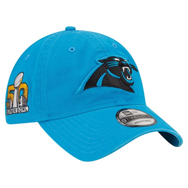 ニューエラ メンズ 帽子 アクセサリー Carolina Panthers New Era Distinct 9TWENTY Adjustable Hat Blue