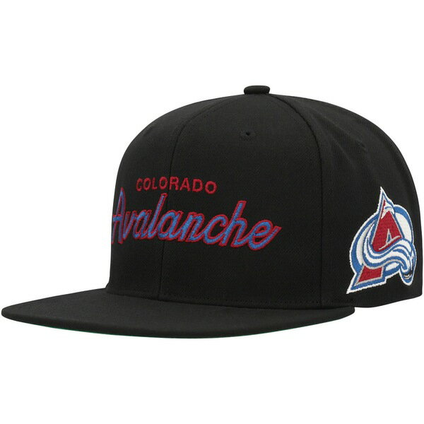 ミッチェル＆ネス ミッチェル&ネス メンズ 帽子 アクセサリー Colorado Avalanche Mitchell & Ness Core Team Script 2.0 Snapback Hat Black