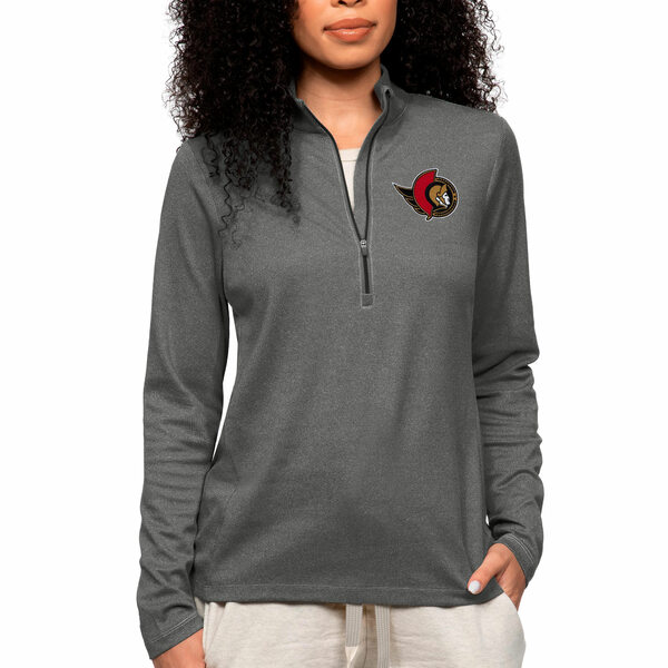 ƥ ǥ 㥱åȡ֥륾  Ottawa Senators Antigua Women's Epic QuarterZip Pullover Top Heather Charcoal