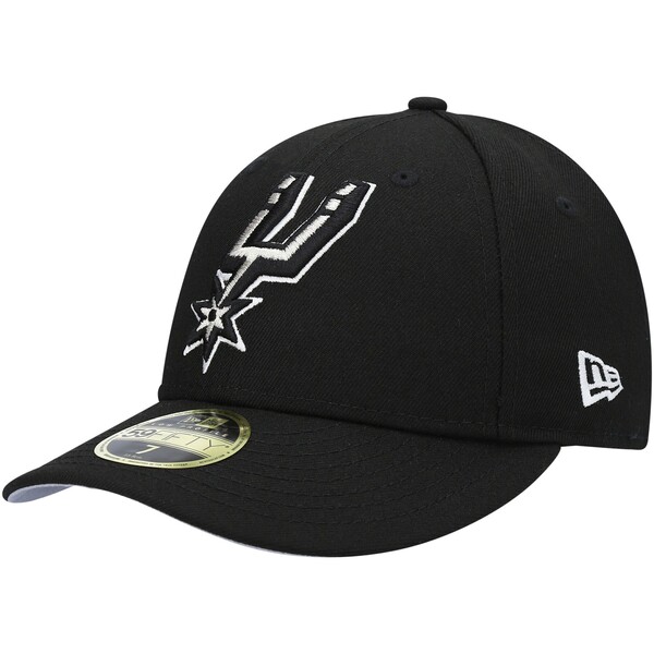 j[G Y Xq ANZT[ San Antonio Spurs New Era Team Low Profile 59FIFTY Fitted Hat Black