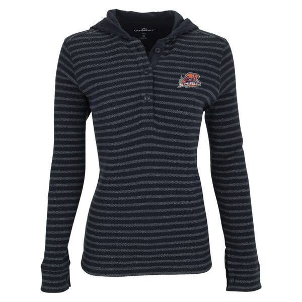 ビンテージアパレル レディース パーカー・スウェットシャツ アウター Bucknell Bison Women's Baja Pullover Hoodie Navy/White