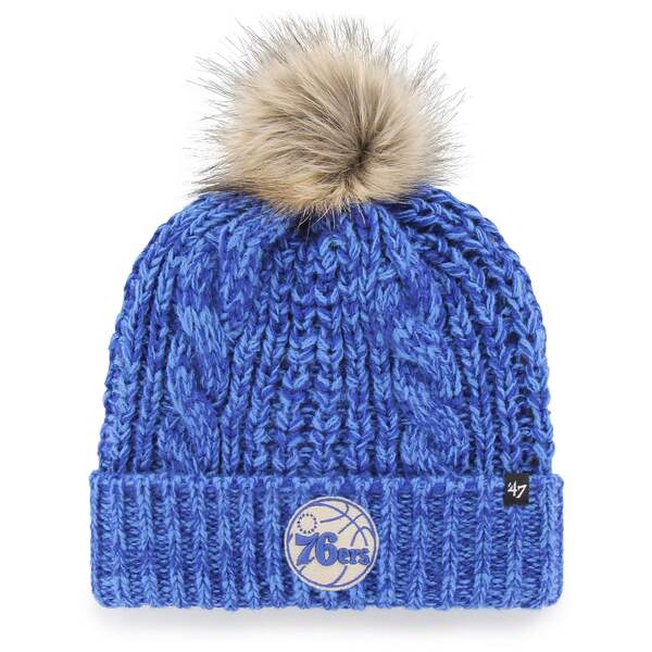 フォーティーセブン レディース 帽子 アクセサリー Philadelphia 76ers '47 Women's Meeko Cuffed Knit Hat with Pom Royal