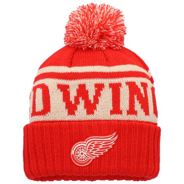 アメリカンニードル メンズ 帽子 アクセサリー Detroit Red Wings American Needle Pillow Line Cuffed Knit Hat with Pom Red/White