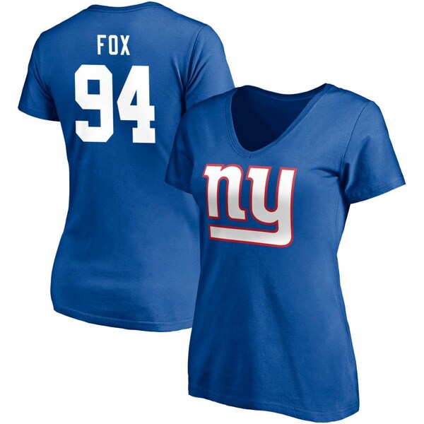 t@ieBNX fB[X TVc gbvX New York Giants Fanatics Branded Women's Team Authentic Personalized Name & Number VNeck TShirt Royal