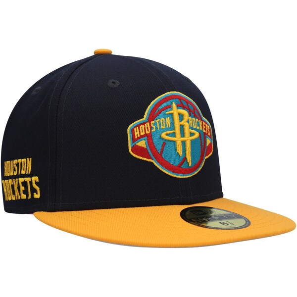 j[G Y Xq ANZT[ Houston Rockets New Era Midnight 59FIFTY Fitted Hat Navy/Gold