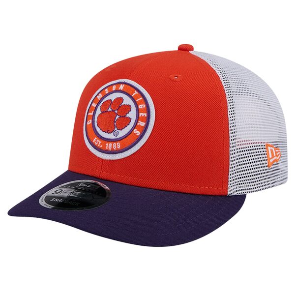 ニューエラ メンズ 帽子 アクセサリー Clemson Tigers New Era Throwback Circle Patch 9FIFTY Trucker Snapback Hat Orange