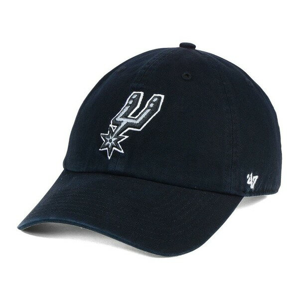 フォーティーセブン メンズ 帽子 アクセサリー Men's San Antonio Spurs '47 Black Clean Up Adjustable Hat