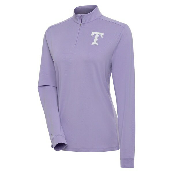アンティグア レディース シャツ トップス Texas Rangers Antigua Women's Finish QuarterZip Pullover Top Purple