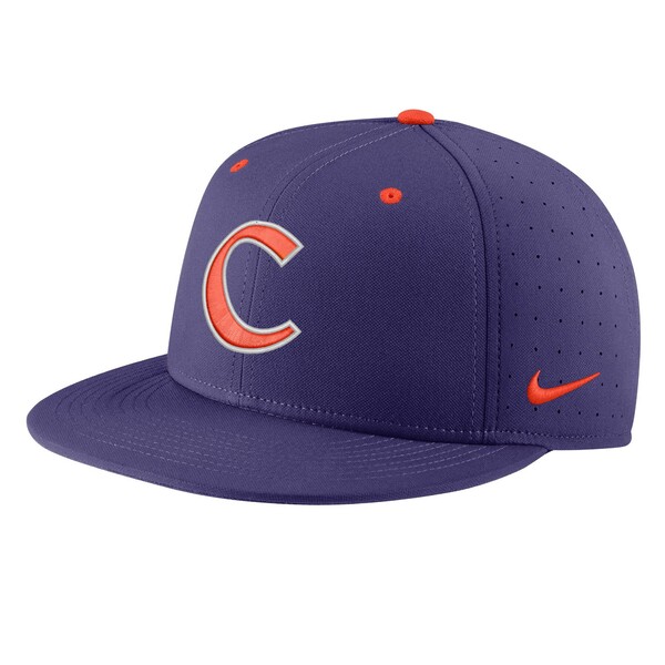 ナイキ メンズ 帽子 アクセサリー Clemson Tigers Nike Aero True Baseball Performance Fitted Hat Purple