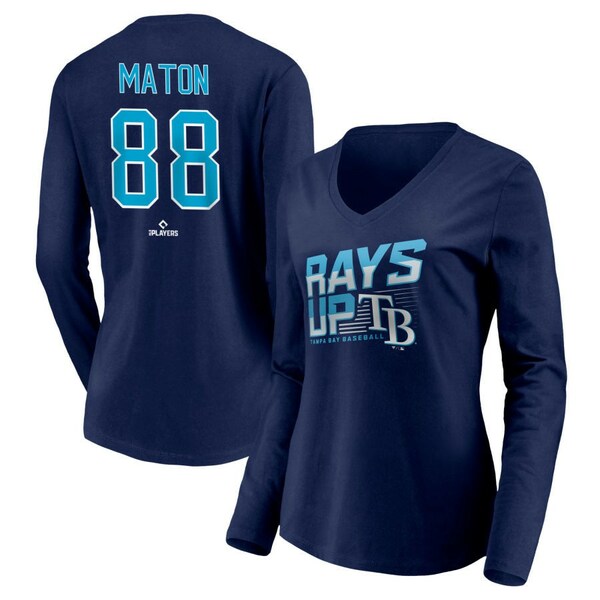 t@ieBNX fB[X TVc gbvX Tampa Bay Rays Fanatics Branded Women's Personalized Hometown Legend Long Sleeve VNeck TShirt Navy