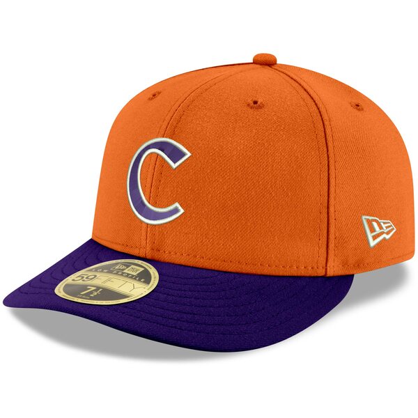 ニューエラ メンズ 帽子 アクセサリー Clemson Tigers New Era Basic Low Profile 59FIFTY Fitted Hat Orange/Purple