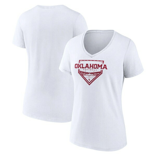 ファナティクス レディース Tシャツ トップス Oklahoma Sooners Fanatics Branded Women 039 s Softball Fan VNeck T Shirt White