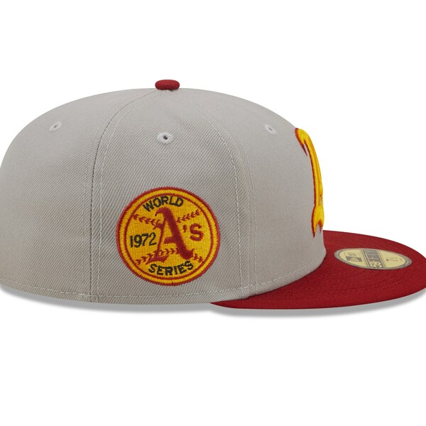 ニューエラ メンズ 帽子 アクセサリー Oakland Athletics New Era Navy Undervisor 59FIFTY Fitted Hat Gray/