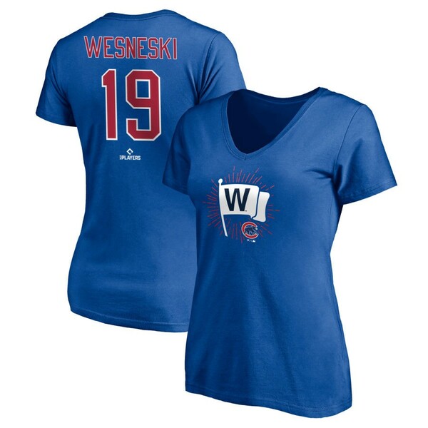 ファナティクス レディース Tシャツ トップス Chicago Cubs Fanatics Branded Women's Hometown Legend Personalized Name & Number VNeck TShirt Royal