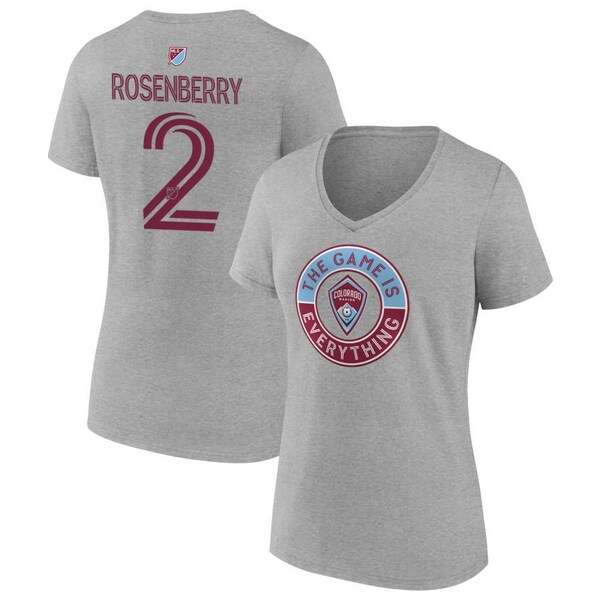 楽天astyファナティクス レディース Tシャツ トップス Colorado Rapids Fanatics Branded Women's The Game Is Everything Personalized Any Name & Number VNeck TShirt Heather Gray