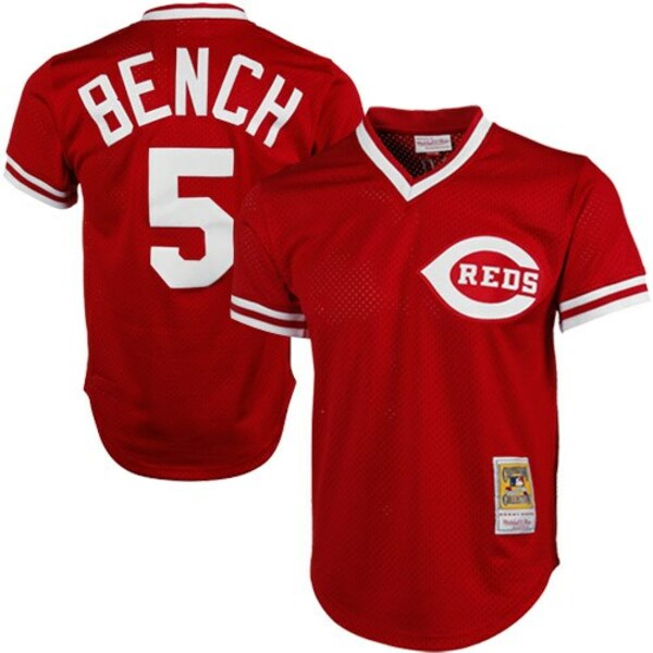 ミッチェル&ネス メンズ ユニフォーム トップス Johnny Bench Cincinnati Reds Mitchell & Ness 1983 Authentic Cooperstown Collection Mesh Batting Practice Jersey Red