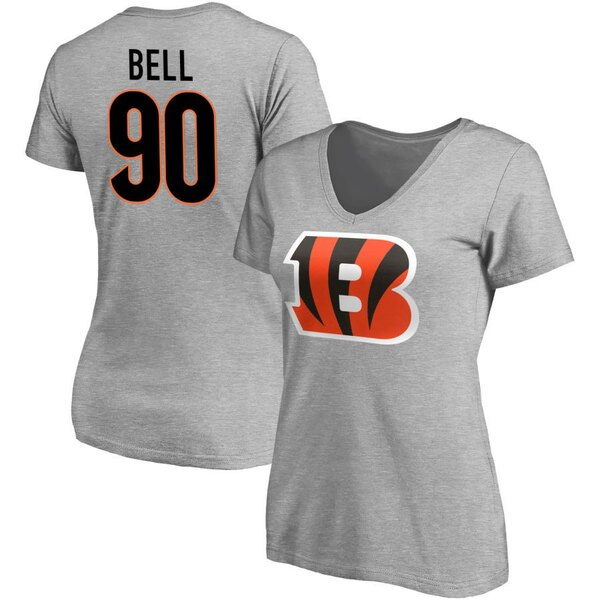 t@ieBNX fB[X TVc gbvX Cincinnati Bengals Fanatics Branded Women's Team Authentic Custom VNeck TShirt Gray