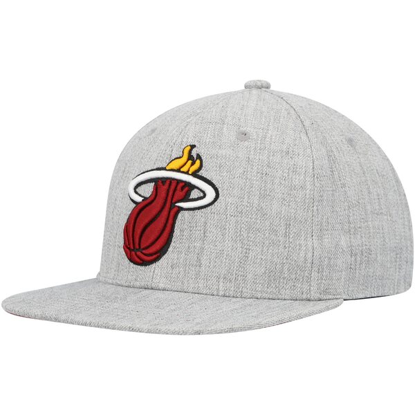 ミッチェル＆ネス ミッチェル&ネス メンズ 帽子 アクセサリー Miami Heat Mitchell & Ness Hardwood Classics 2.0 Snapback Hat Heather Gray