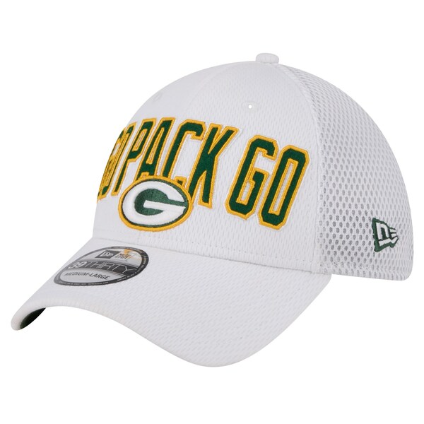 j[G Y Xq ANZT[ Green Bay Packers New Era Breakers 39THIRTY Flex Hat White