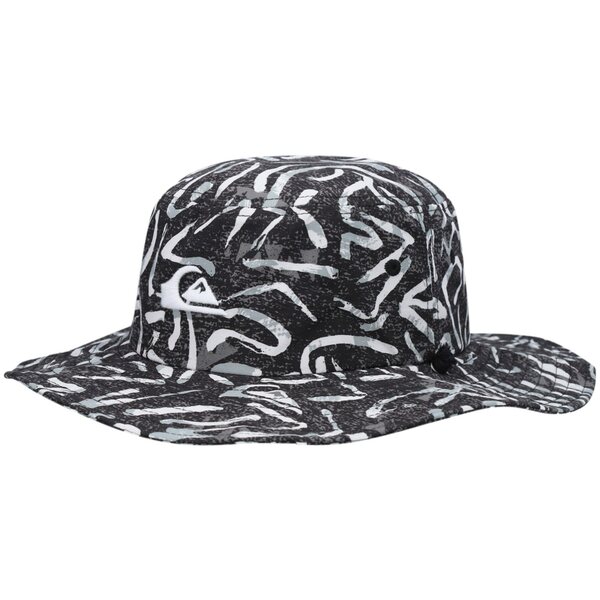 クイックシルバー メンズ 帽子 アクセサリー Quiksilver Bushmaster Logo Bucket Hat Black