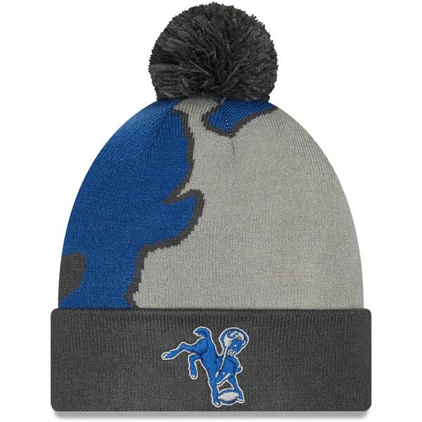 j[G Y Xq ANZT[ Indianapolis Colts New Era Logo Whiz Redux Cuffed Knit Hat Graphite