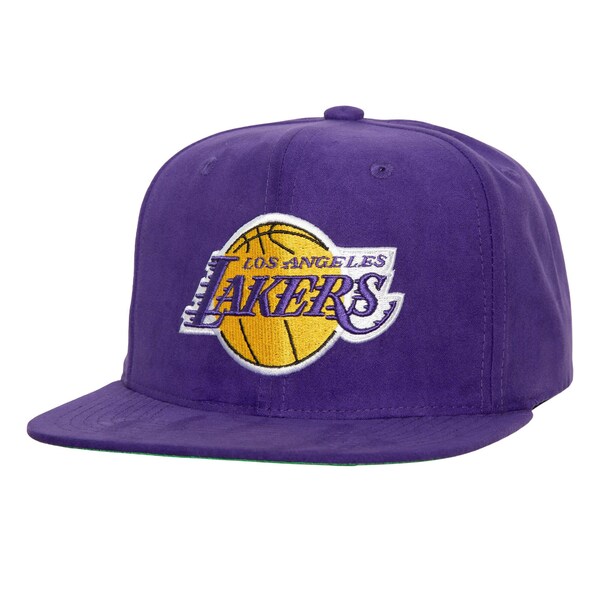 ~b`F&lX Y Xq ANZT[ Los Angeles Lakers Mitchell & Ness Sweet Suede Snapback Hat Purple
