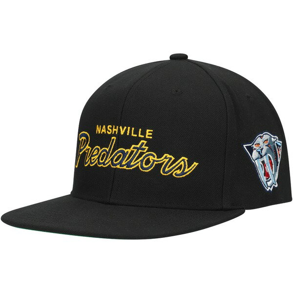 ミッチェル＆ネス ミッチェル&ネス メンズ 帽子 アクセサリー Nashville Predators Mitchell & Ness Core Team Script 2.0 Snapback Hat Black