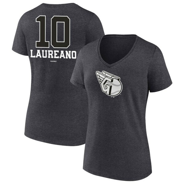 t@ieBNX fB[X TVc gbvX Cleveland Guardians Fanatics Branded Women's Personalized Monochrome Name & Number VNeck TShirt Charcoal