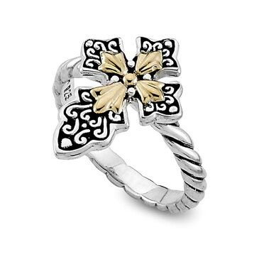 サミュエル ビー レディース リング アクセサリー 18K Gold & Sterling Silver Cross Ring Silver And Gold