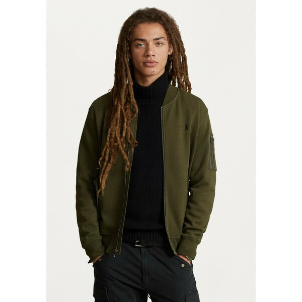 ラルフローレン メンズ ジャケット&ブルゾン アウター DOUBLE-KNIT BOMBER JACKET - Zip-up sweatshirt - company olive