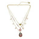 ベッツィジョンソン レディース ネックレス・チョーカー・ペンダントトップ アクセサリー Faux Stone Spring Charm Layered Necklace Multi, Gold